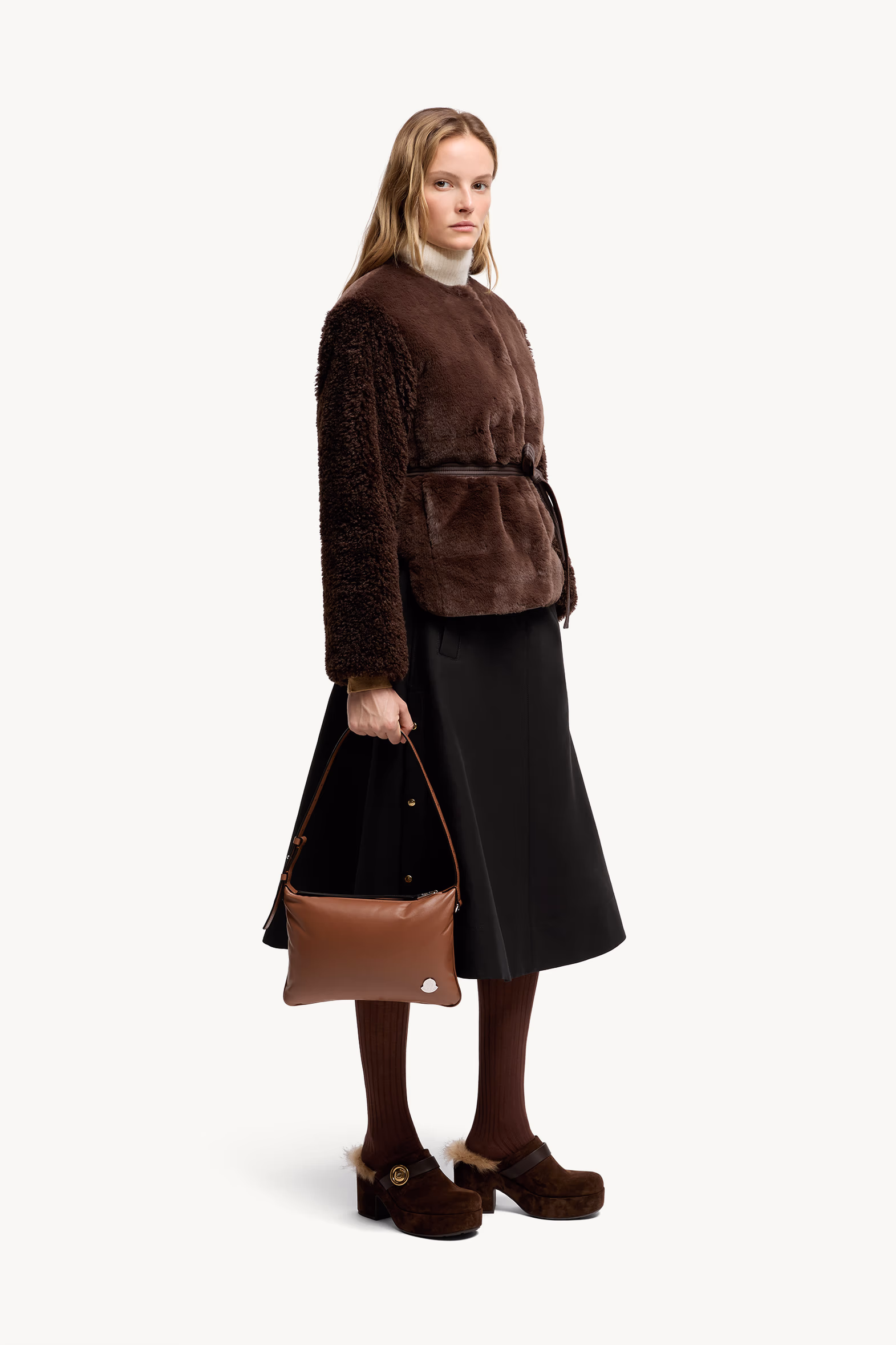 Bolso de hombro de piel de napa Vetta Mujer Marrón Moncler 2
